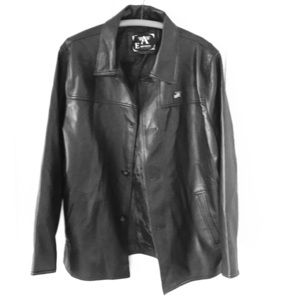 Men’s black Armani leather jacket